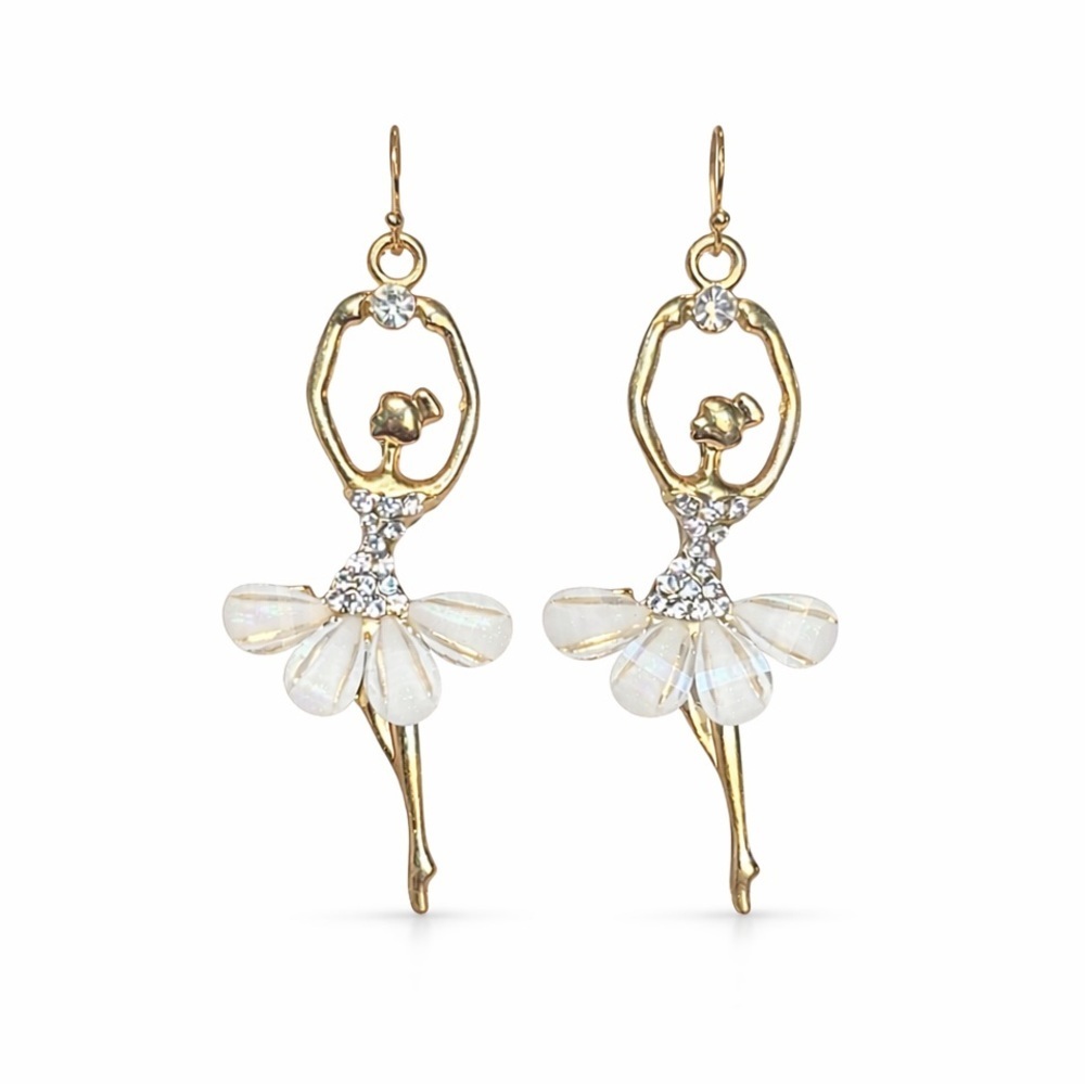 ⚜️ Elegant Gold Ballerina Earrings